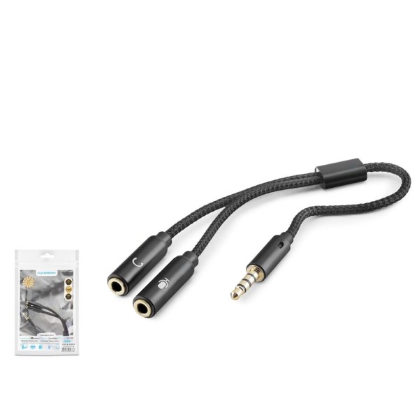 HADRON HDX1083 3.5 mm Kulaklık Mikrofon Ayırıcı Kablo 23 cm Siyah HADRON HDX1083 3.5 mm Kulaklık Mikrofon Ayırıcı Kablo 23 cm Siyah