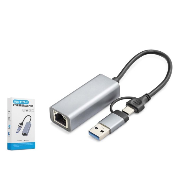 HADRON HDX7863 USB Type C 3.0 Ethernet Adaptör Gigabit Gri HADRON HDX7863 USB Type C 3.0 Ethernet Adaptör Gigabit Gri
