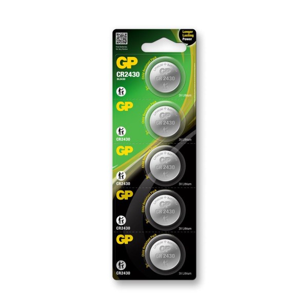 GP CR2430-C5 3V Lityum Düğme Pil 5'li Paket GP CR2430-C5 3V Lityum Düğme Pil 5'li Paket