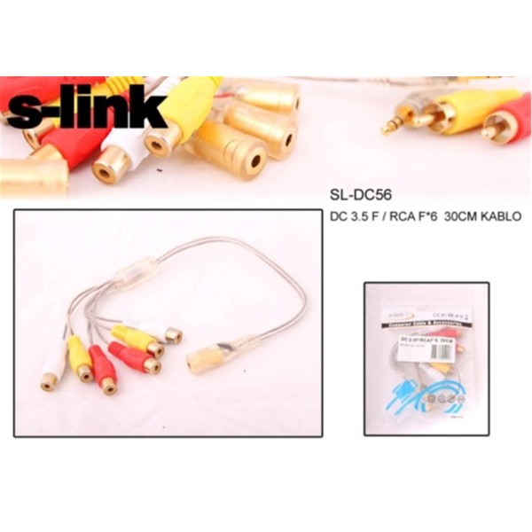 S-link SL-DC56 3.5mm Stereo 6lı Ses Çoklayıcı S-link SL-DC56 3.5mm Stereo 6lı Ses Çoklayıcı