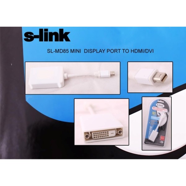 S-link SL-MD85 Mini Display Erkek To Dvı 24+5 Çevirici S-link SL-MD85 Mini Display Erkek To Dvı 24+5 Çevirici