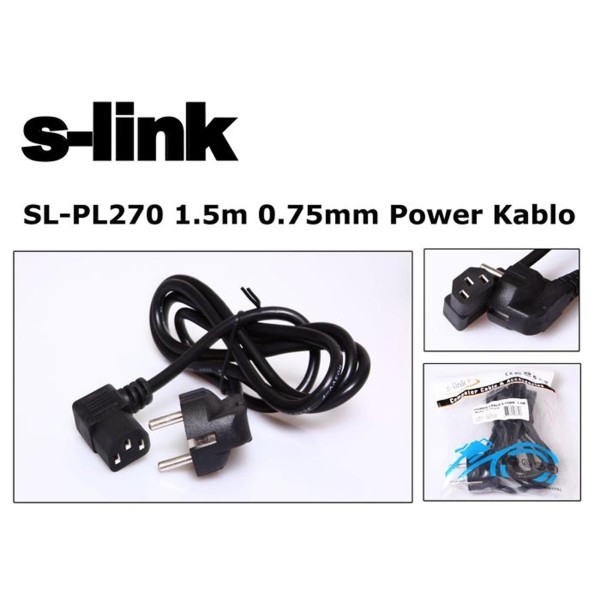 S-link SL-PL270 1.5mt 0.75mm L Power Elektrik Kablosu S-link SL-PL270 1.5mt 0.75mm L Power Elektrik Kablosu