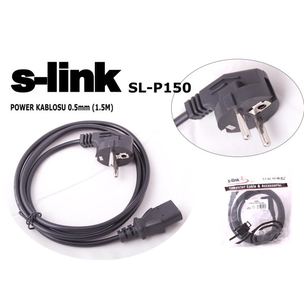 S-link SL-P150 1.5mt 0.50mm Power Elektrik Kablosu S-link SL-P150 1.5mt 0.50mm Power Elektrik Kablosu