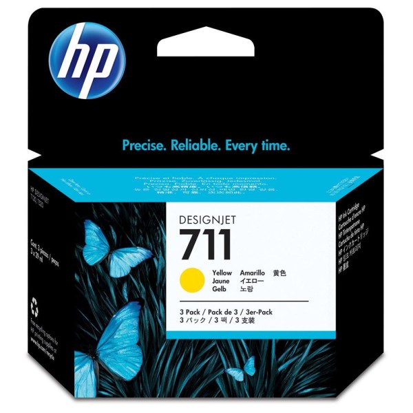 HP 711 Yellow Sarı 29ML 3lü Plotter Kartuş Seti CZ136A HP 711 Yellow Sarı 29ML 3lü Plotter Kartuş Seti CZ136A