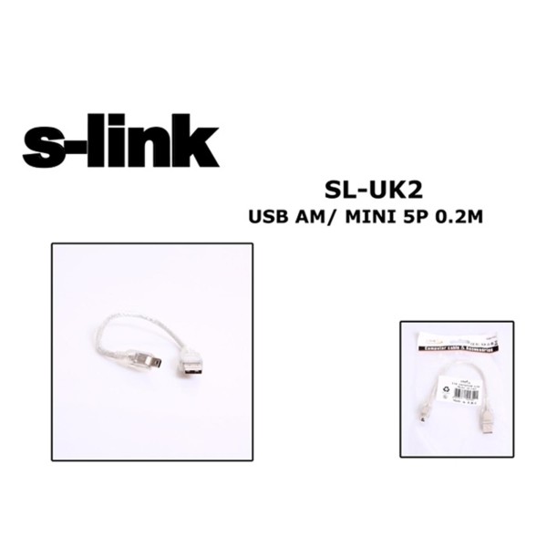 S-link SL-UK2 Mini 5p To 0.20mt Usb Kamera Kablosu S-link SL-UK2 Mini 5p To 0.20mt Usb Kamera Kablosu