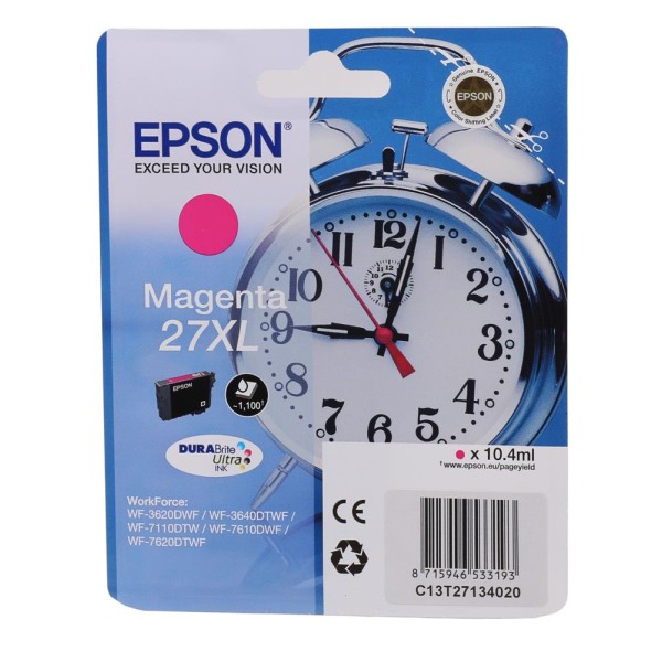 Epson 27XL Magenta Kırmızı Mürekkep Kartuş T27134012 Epson 27XL Magenta Kırmızı Mürekkep Kartuş T27134012