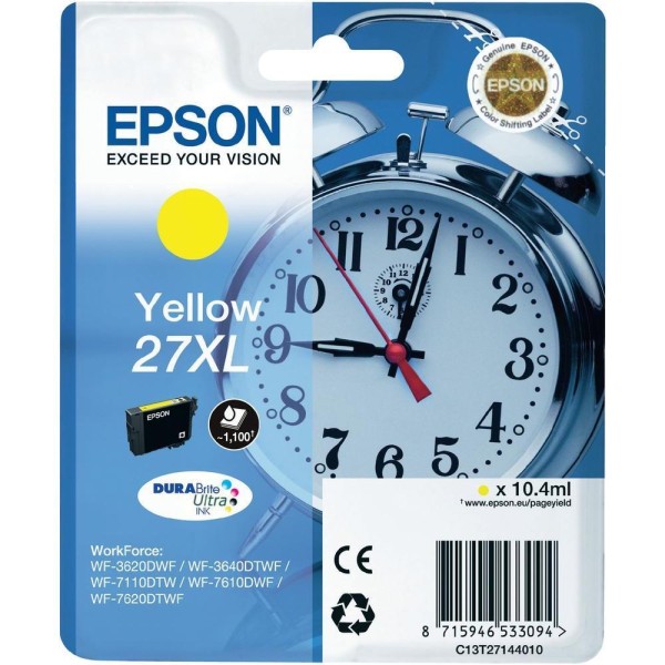 Epson 27XL Yellow Sarı Mürekkep Kartuş T27144012 Epson 27XL Yellow Sarı Mürekkep Kartuş T27144012