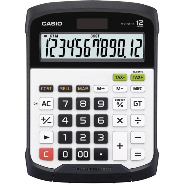 Casio WD-320MT 12 Hane Suya-Toza Dayanıklı Masa Üstü Hesap Makinesi Casio WD-320MT 12 Hane Suya-Toza Dayanıklı Masa Üstü Hesap Makinesi