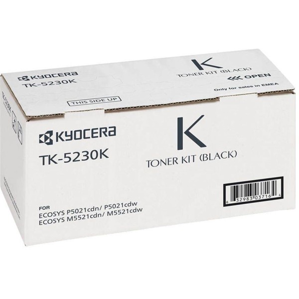 Kyocera TK-5230K Black Siyah Orjinal Fotokopi Toneri Ecosys M5521cdn-5521cdw P5021cdn-5021cdw 2.600 Kyocera TK-5230K Black Siyah Orjinal Fotokopi Toneri Ecosys M5521cdn-5521cdw P5021cdn-5021cdw 2.600