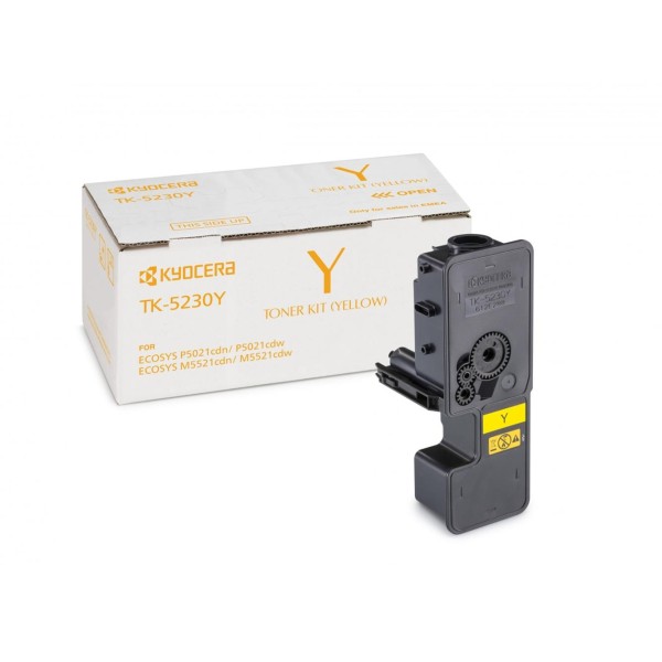 Kyocera TK-5230Y Yellow Sarı Orjinal Fotokopi Toneri Ecosys M5521cdn-5521cdw P5021cdn-5021cdw 2.200 Kyocera TK-5230Y Yellow Sarı Orjinal Fotokopi Toneri Ecosys M5521cdn-5521cdw P5021cdn-5021cdw 2.200