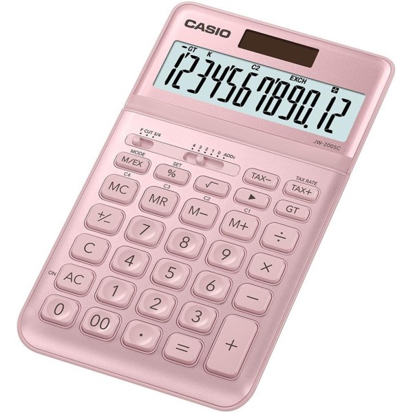 Casio JW-200SC-PK 12 Hane Pembe Masa Üstü Hesap Makinesi