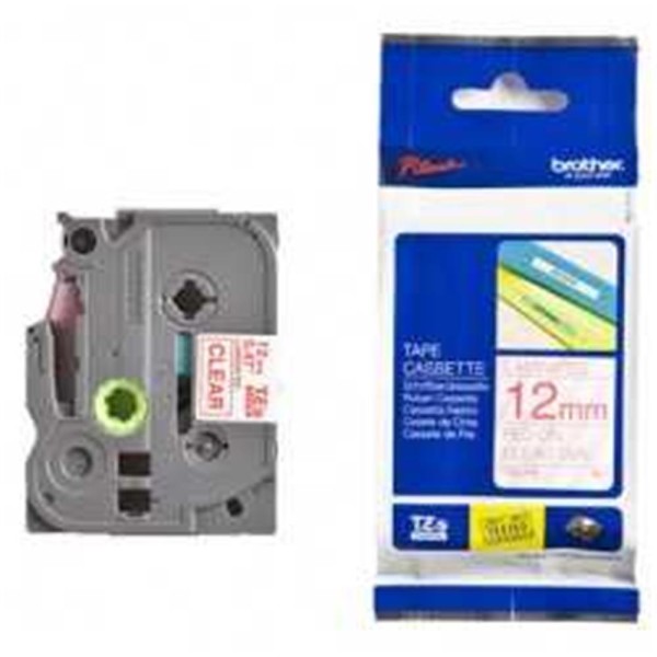 Brother TZE-132 12 mm Şeffaf Üzeri Kırmızı Laminasyonlu Etiket Brother TZE-132 12 mm Şeffaf Üzeri Kırmızı Laminasyonlu Etiket