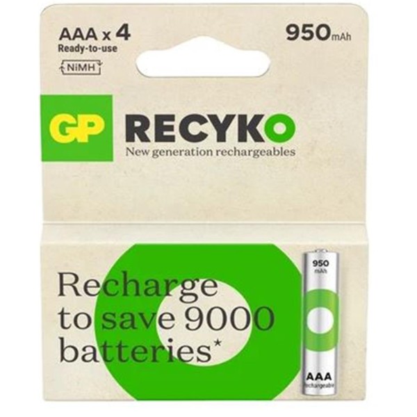 GP AAA 950 mAh Şarjlı İnce Kalem Pil 4'lü Paket GP100AAHCEMTR-4LÜ