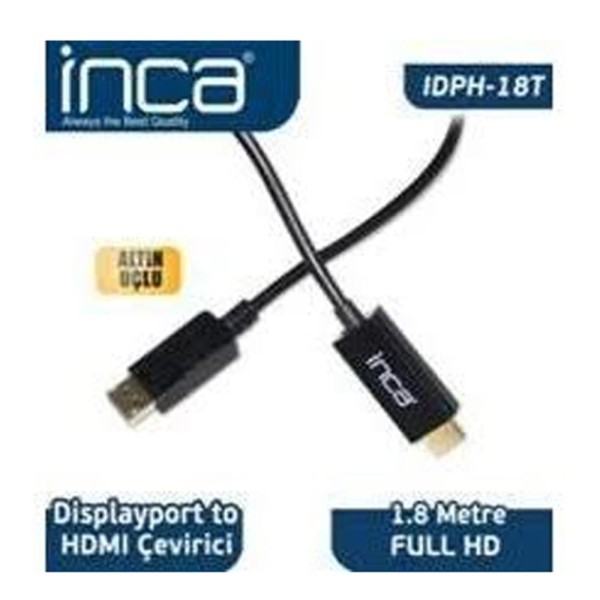 Inca IDPH-18T Displayport To Hdmı Kablo 1.8mt Inca IDPH-18T Displayport To Hdmı Kablo 1.8mt