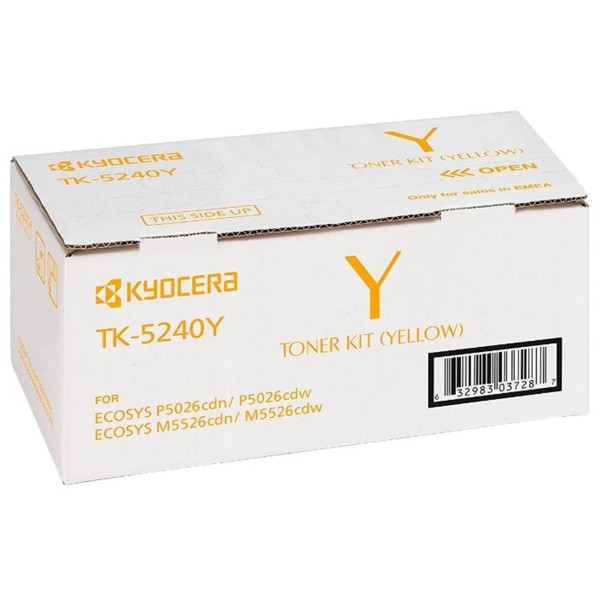 Kyocera TK-5240Y Yellow Sarı Orjinal Fotokopi Toneri Ecosys M5526cdn-5526cdw P5026cdn-5026cdw 3.000 Kyocera TK-5240Y Yellow Sarı Orjinal Fotokopi Toneri Ecosys M5526cdn-5526cdw P5026cdn-5026cdw 3.000