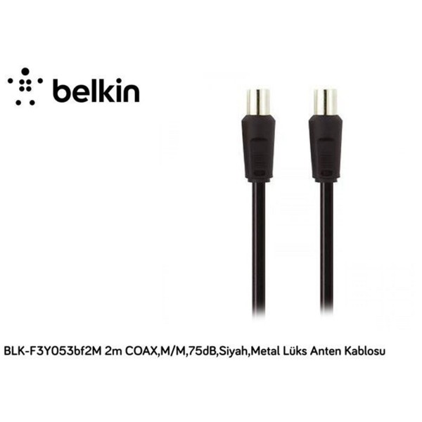 Belkin BLK-F3Y053BF2M 2mT Coax,M-M75db,Siyah,Metal Kablo Belkin BLK-F3Y053BF2M 2mT Coax,M-M75db,Siyah,Metal Kablo