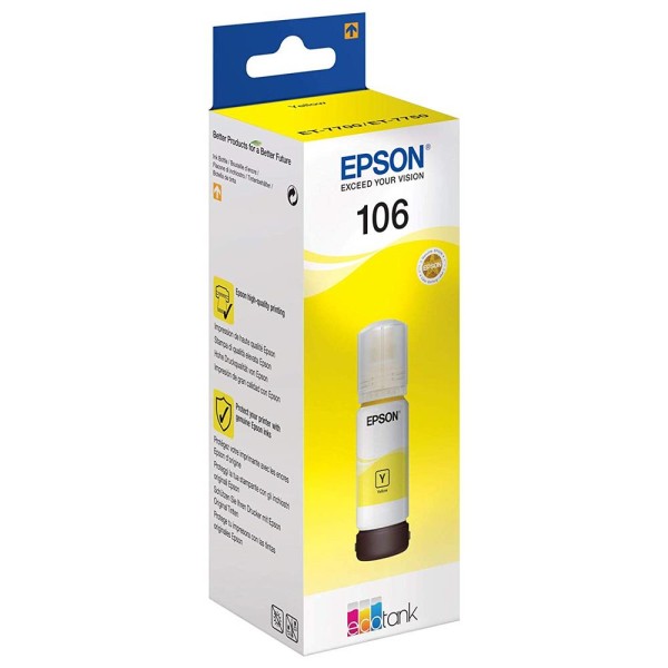 Epson 106 Yellow Sarı Şişe Mürekkep T00R440 L7160-7180 Epson 106 Yellow Sarı Şişe Mürekkep T00R440 L7160-7180