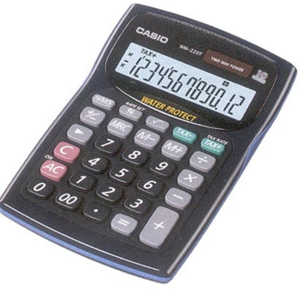 Casio WM-220MS-BU 12 Hane Mavi Suya-Toza Dayanıklı Masa Üstü Hesap Makinesi Casio WM-220MS-BU 12 Hane Mavi Suya-Toza Dayanıklı Masa Üstü Hesap Makinesi