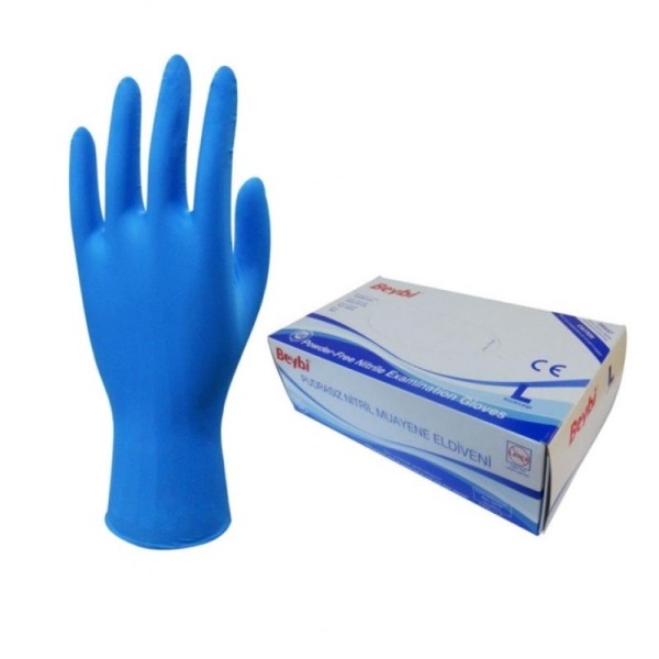 Beybi Pudrasız Nitril Mavi (L) Large Beden Muayene Eldiven 100lü Paket Beybi Pudrasız Nitril Mavi (L) Large Beden Muayene Eldiven 100lü Paket