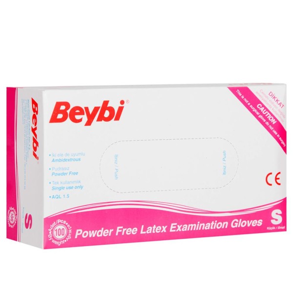 Beybi Lateks Pudrasız (S) Small Beden Muayene Eldiven 100lü Paket Beybi Lateks Pudrasız (S) Small Beden Muayene Eldiven 100lü Paket