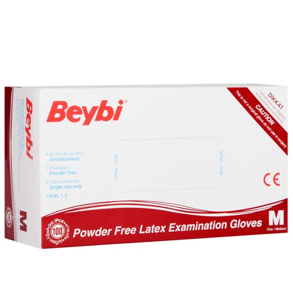 Beybi Lateks Pudrasız (M) Medium Beden Muayene Eldiven 100lü Paket Beybi Lateks Pudrasız (M) Medium Beden Muayene Eldiven 100lü Paket