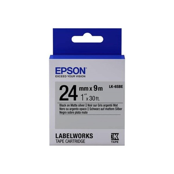 Epson LK-6SBE Gümüş Üzeri Siyah 24mm 9Metre Etiket