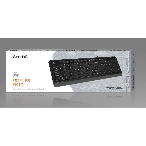 A4 Tech Fk10 Q Usb Fsytyler Gri Tr Fn-Multimedya Klavye A4 Tech Fk10 Q Usb Fsytyler Gri Tr Fn-Multimedya Klavye