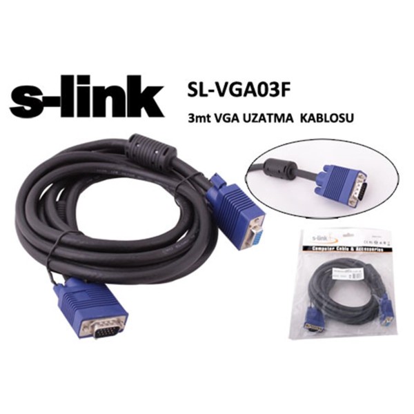 S-link SL-VGA03F 3mt e-d Ekran Kartı Vga Uzatma S-link SL-VGA03F 3mt e-d Ekran Kartı Vga Uzatma