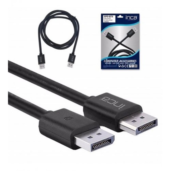 Inca Idpd-02tx 2mt Displayport to Displayport 4k Kablo Inca Idpd-02tx 2mt Displayport to Displayport 4k Kablo